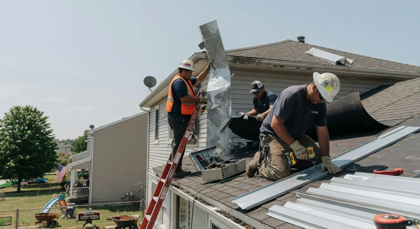 Storm Damage Metal Roof Repair in Medinah, IL